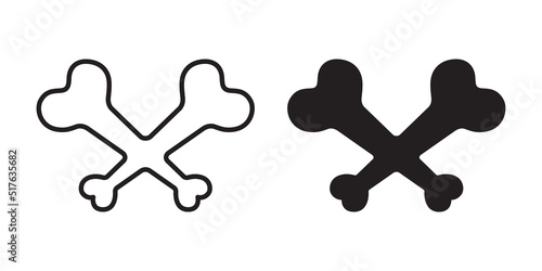 crossbones icon vector Halloween dog logo skull pirate symbol ghost cartoon character doodle illustration design clip art