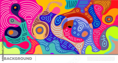 Abstract liquid shape. Fluid geometric design. Isolated gradient waves with geometric lines, dots, batik Indonesia pattern. Vector illustration.