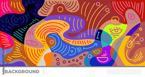 Abstract liquid shape. Fluid geometric design. Isolated gradient waves with geometric lines, dots, batik Indonesia pattern. Vector illustration.
