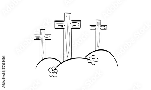 Hand Drawn symbol of Christianity. Vector illustration of Christian logo. Christian art use as poster, card, flyer, tattoo or T Shirt