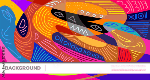 Abstract liquid shape. Fluid geometric design. Isolated gradient waves with geometric lines, dots, batik Indonesia pattern. Vector illustration.