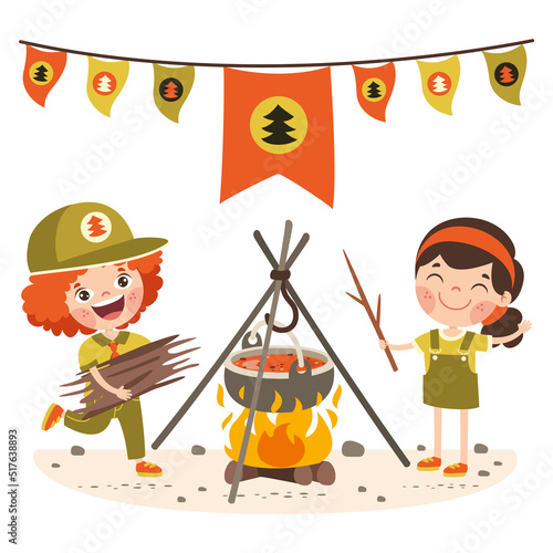 Cartoon Illustration Of Little Scouts © yusufdemirci