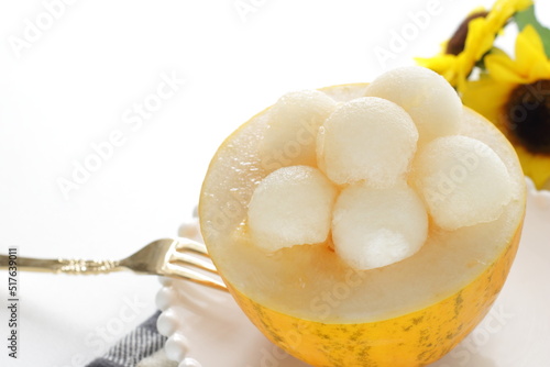 Japanese summer fruit, white melon for healthy food image