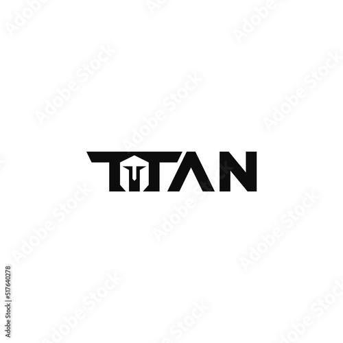 Titan word mark, negative space. Logo design. photo