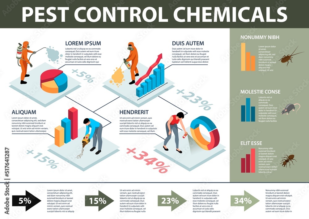 Pest Control Isometric Infographics Pest Control Isometric Infographics