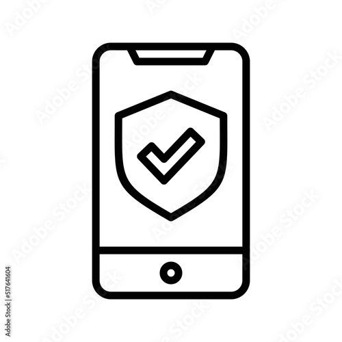 Phone insurance icon isolated on white background