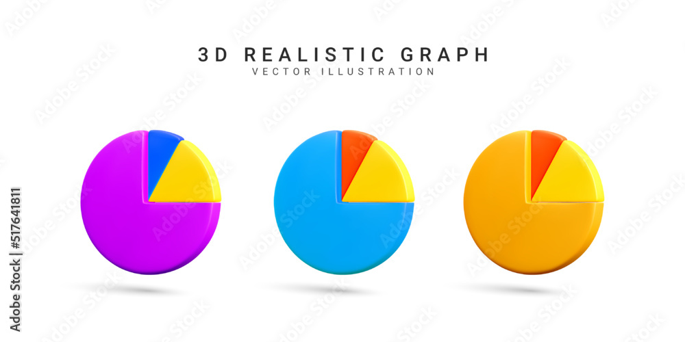 3D realistic Infographic is divided into parts. Chart pie infographic ...