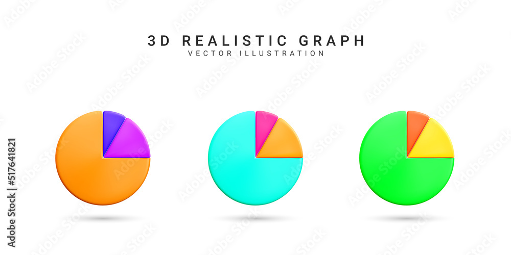 3D realistic Infographic is divided into parts. Chart pie infographic ...