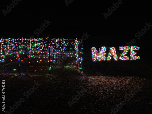 colored lights in the maze to decorate Christmas