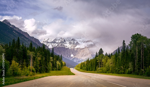 Mount Robson. highest peak in the Canadian Rockies. Mount Robson Provincial Park. British Columbia, Canada photo