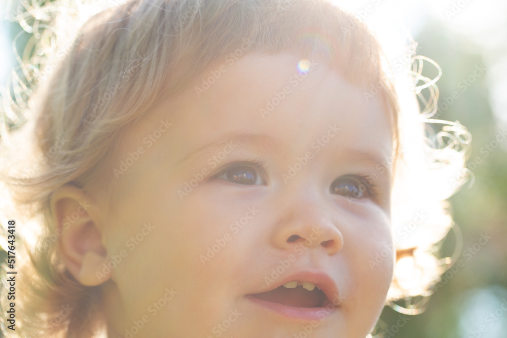 Caucasian child portrait macro close up. Baby cropped face. Caucasian child portrait macro close up. Baby cropped face.