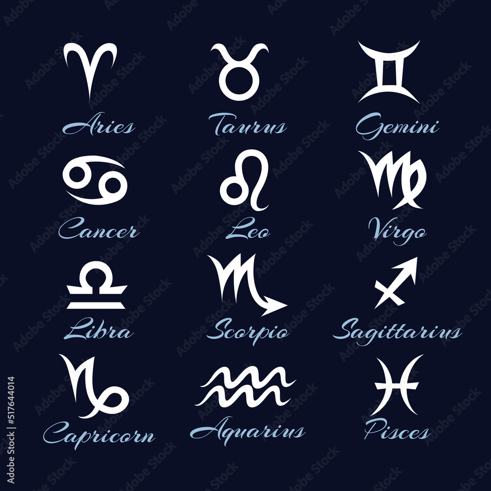 Astrological glyphs collection Astrological glyphs collection