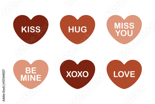 Love message on heart. Cute, colorful design.