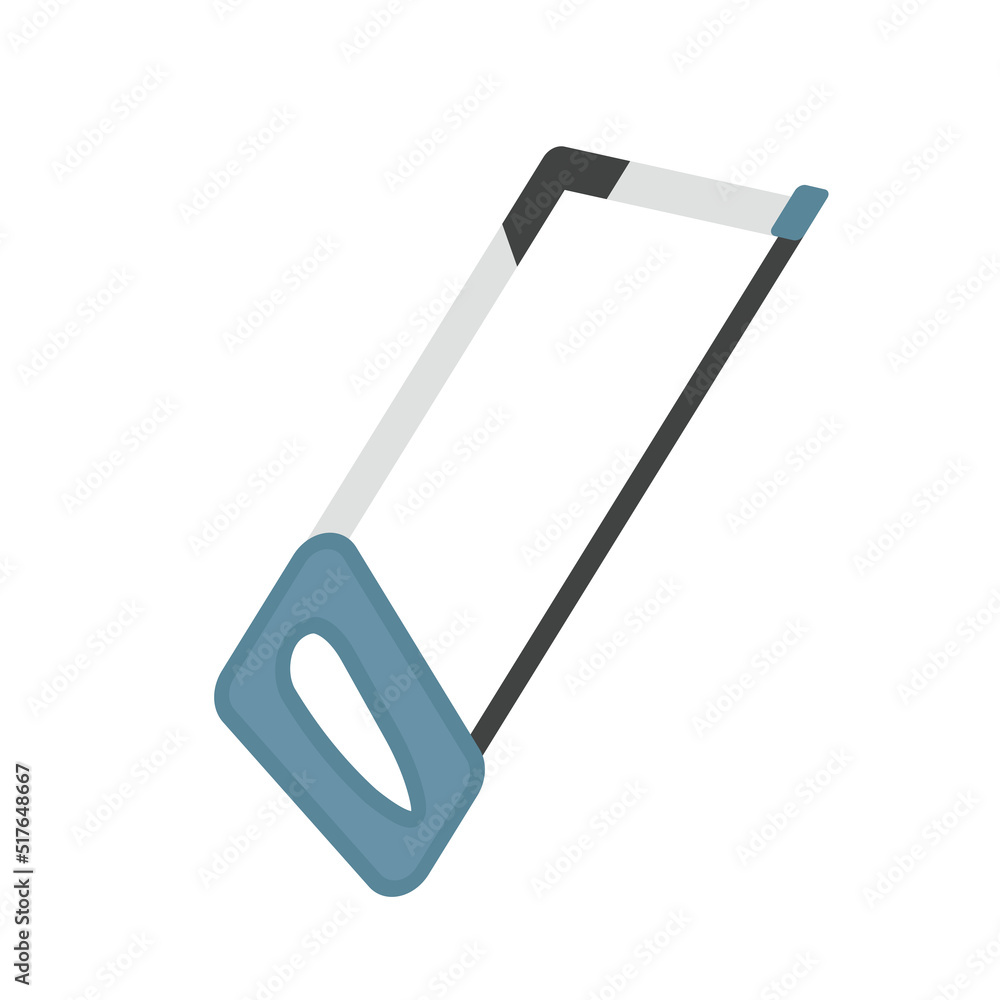Obraz premium Hacksaw. Repair tool isolated on white. Flat style icon.