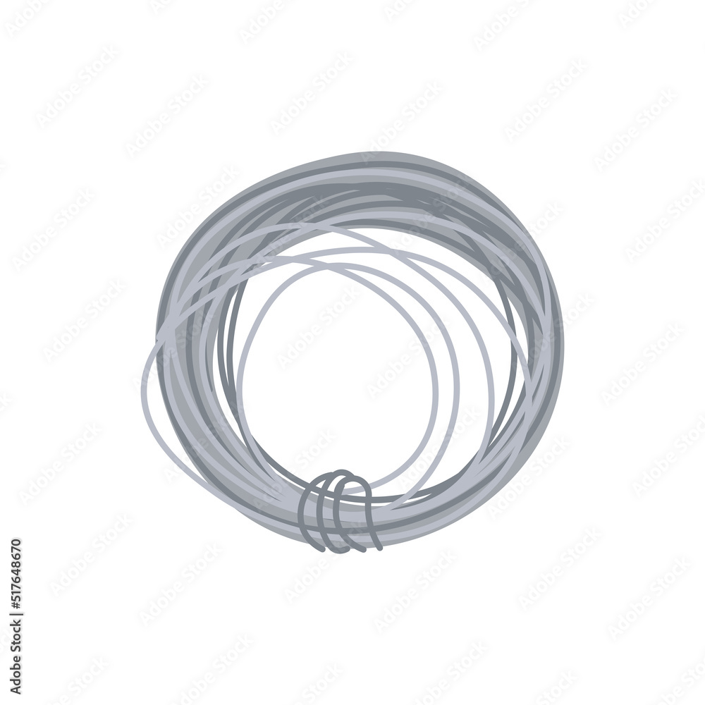 Steel wire reel. Repair tool isolated on white. Flat style icon. Steel wire reel. Repair tool isolated on white. Flat style icon.