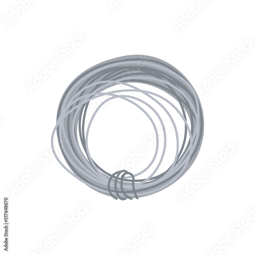 Steel wire reel. Repair tool  isolated on white. Flat style icon.