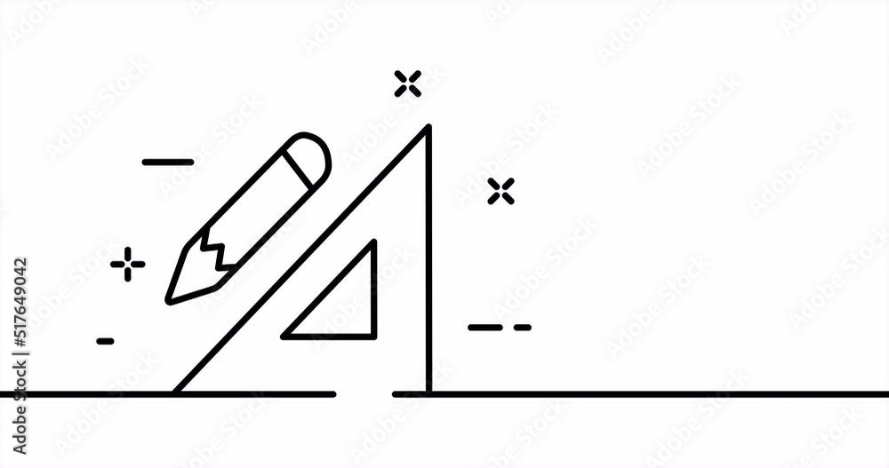 Pencil with square. Draw, drawing, school, plan, design, construction ...