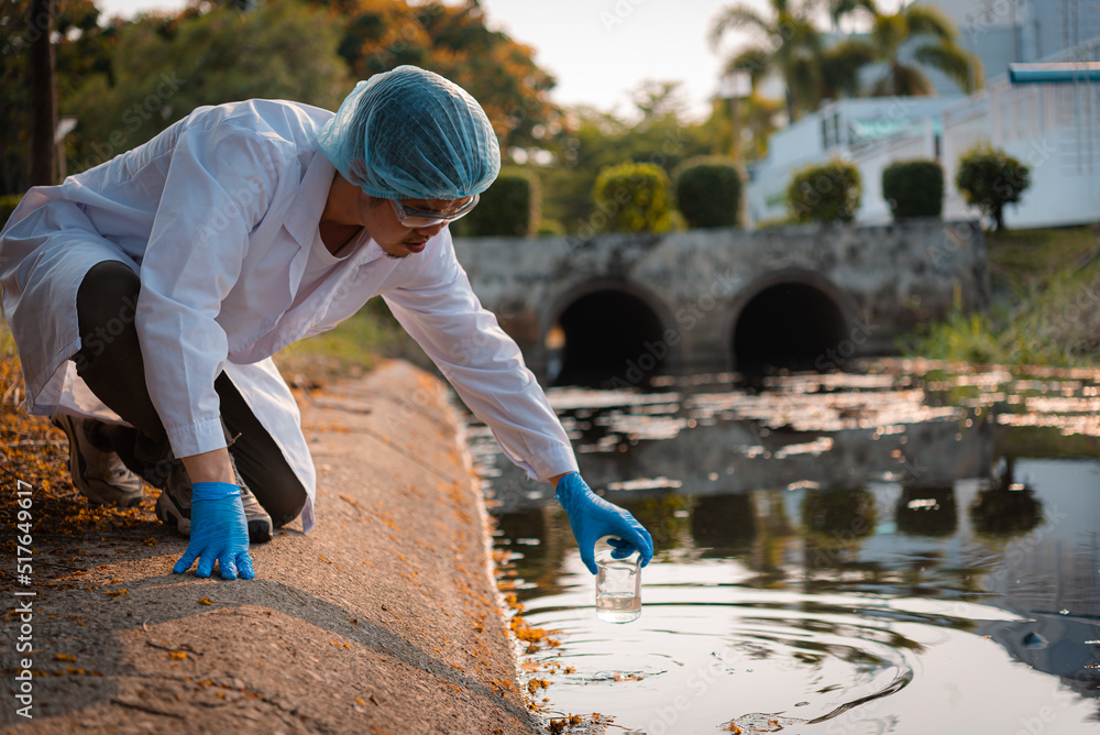 Scientists team collect water samples for analysis and research on water quality, environment with saving earth. Scientists team collect water samples for analysis and research on water quality, environment with saving earth.