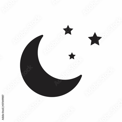 Web line icon. Moon and Stars