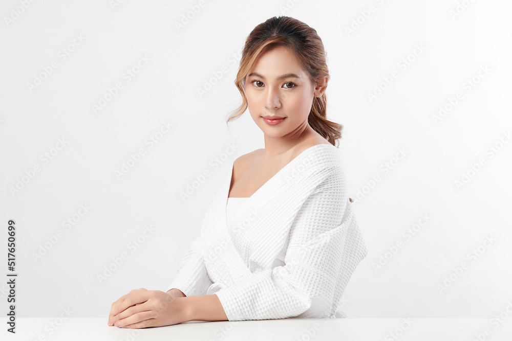 Beautiful young asian woman with clean fresh skin on white background, Face care, Facial treatment, Cosmetology, beauty and spa, Asian women portrait. Beautiful young asian woman with clean fresh skin on white background, Face care, Facial treatment, Cosmetology, beauty and spa, Asian women portrait.