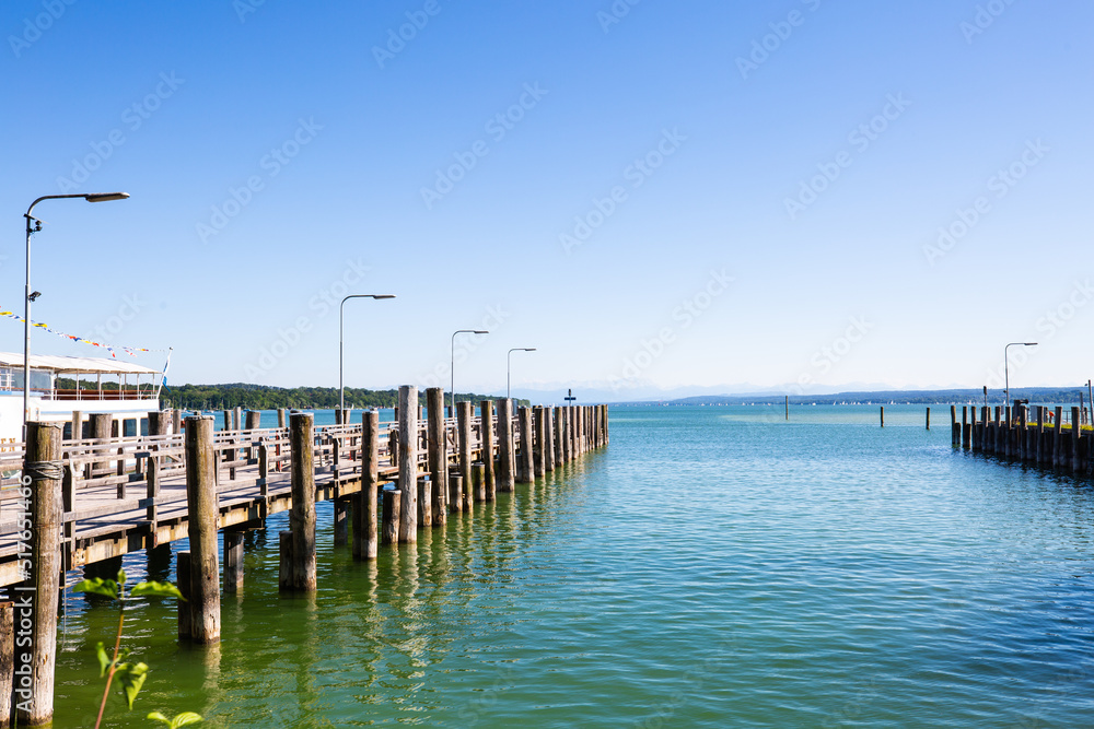 Jetty at the Ammersee, summer time