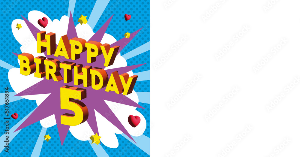 Carte Joyeux Anniversaire 5 ans 2023 CC 3 Carte Joyeux Anniversaire 5 ans 2023 CC 3