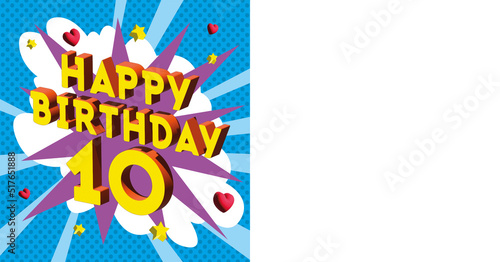 Carte Joyeux Anniversaire 10 ans 2023 CC 3