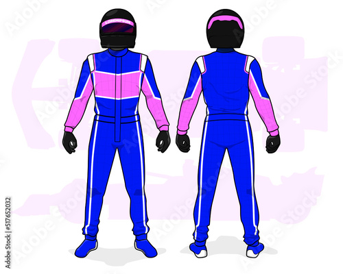 Racing driver uniform template mockup design