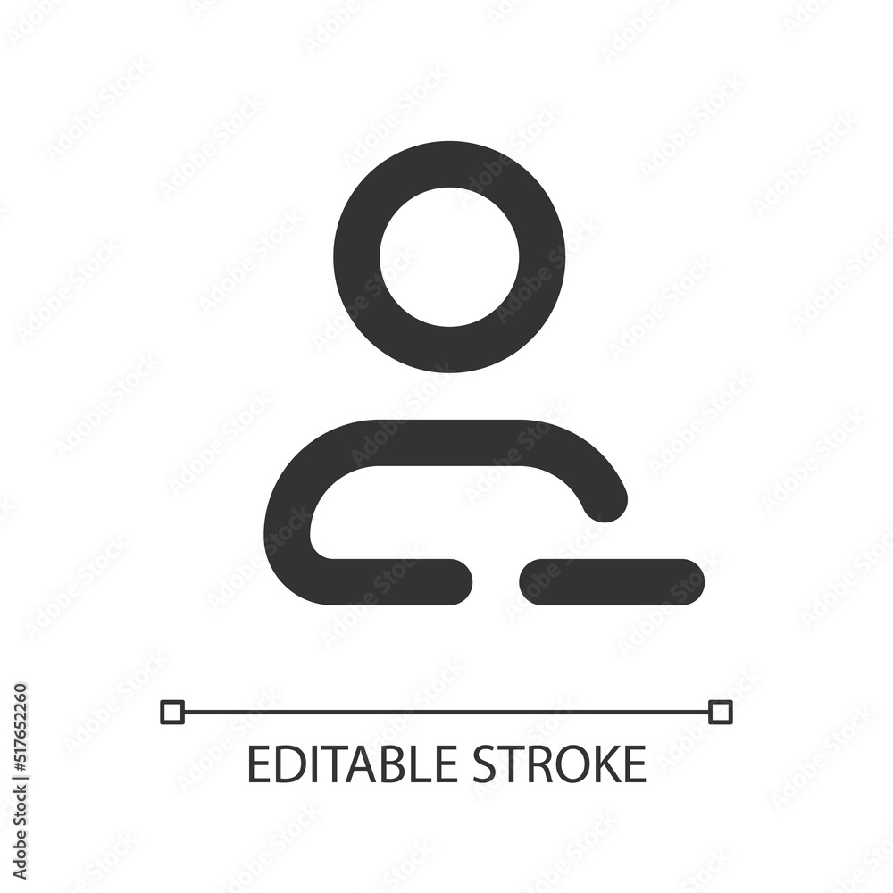 Remove contact pixel perfect linear ui icon. Delete unwanted user. Address book. GUI, UX design. Outline isolated user interface element for app and web. Editable stroke. Arial font used Remove contact pixel perfect linear ui icon. Delete unwanted user. Address book. GUI, UX design. Outline isolated user interface element for app and web. Editable stroke. Arial font used
