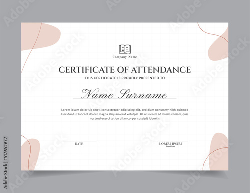 Modern Certificate Template Vector Design Layout for Print, Elegant Blank Certificate for  Diploma, Graduation, Achievement, Award, Attendance, Abstract Vector Illustration