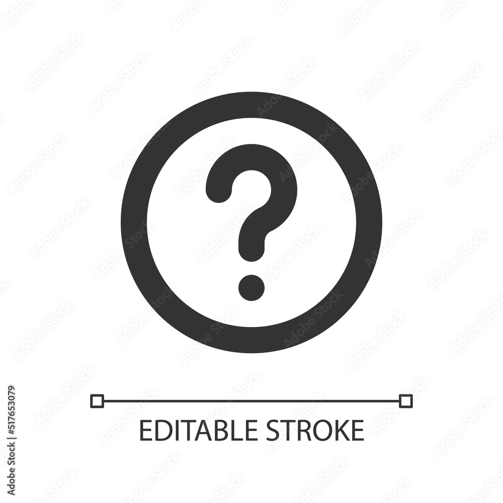 Question mark pixel perfect linear ui icon. Identify unknown device. Support. Fix problem. GUI, UX design. Outline isolated user interface element for app and web. Editable stroke. Arial font used Question mark pixel perfect linear ui icon. Identify unknown device. Support. Fix problem. GUI, UX design. Outline isolated user interface element for app and web. Editable stroke. Arial font used
