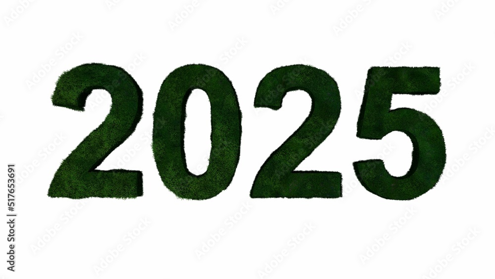 2025 Green Typography Text ( 3D Rendering 3D Illustration ) 2025 Green Typography Text ( 3D Rendering 3D Illustration )