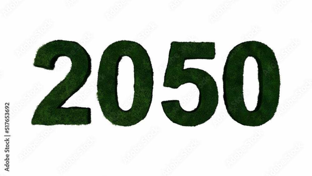 2050 Green Typography Text ( 3D Rendering 3D Illustration ) 2050 Green Typography Text ( 3D Rendering 3D Illustration )