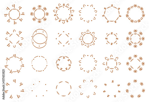 Motif and Pattern of Ancient Cave Drawing at Diriyah, Saudi Arabia. Vector Illustration.