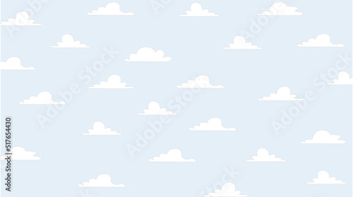 Cute cloudy blue background in vector can be used as wallpaper, for clothes print, in web design, banners etc.