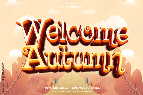 Welcome Autumn 3D Editable Text Effect