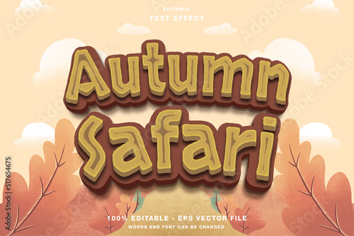 Autumn Safari 3D Editable Text Effect
