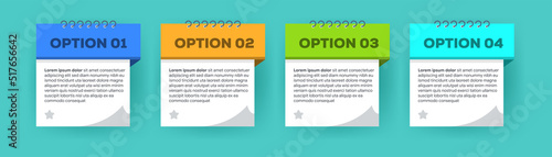 4 options steps timeline process infographic template