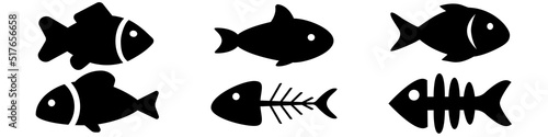 Fish icon vector set. Aqua illustration symbol collection. food symbol or logo.