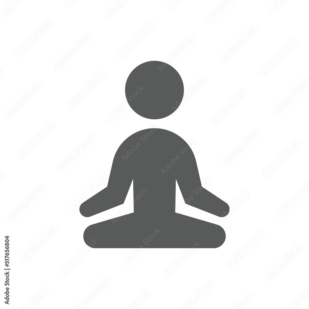 Yoga lotus pose black vector icon. Simple meditation filled symbol. Yoga lotus pose black vector icon. Simple meditation filled symbol.