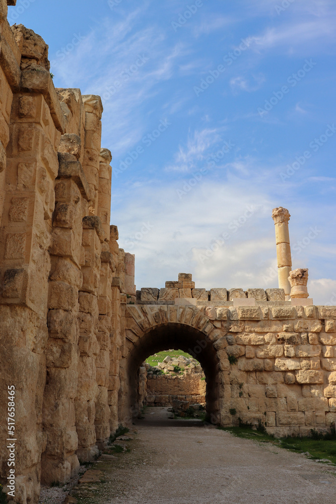 Jerash, Jordan : a Gate of the ancient city of Jerash (Roman and Greek city)