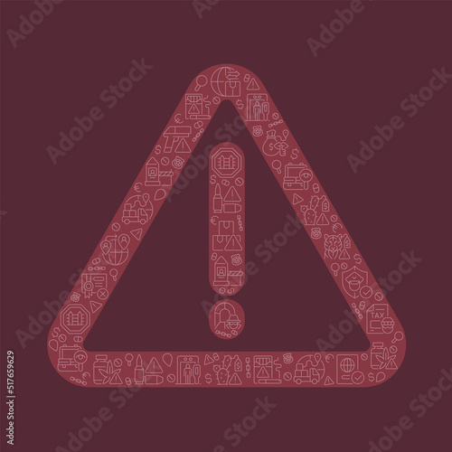 Smuggling pixel perfect shaped concept filled with editable linear icons. Illegal activities. Contraband. Simple thin line symbols composition on red background. Vector outline drawing