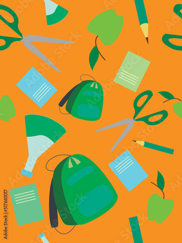 seamless pattern with school subjects