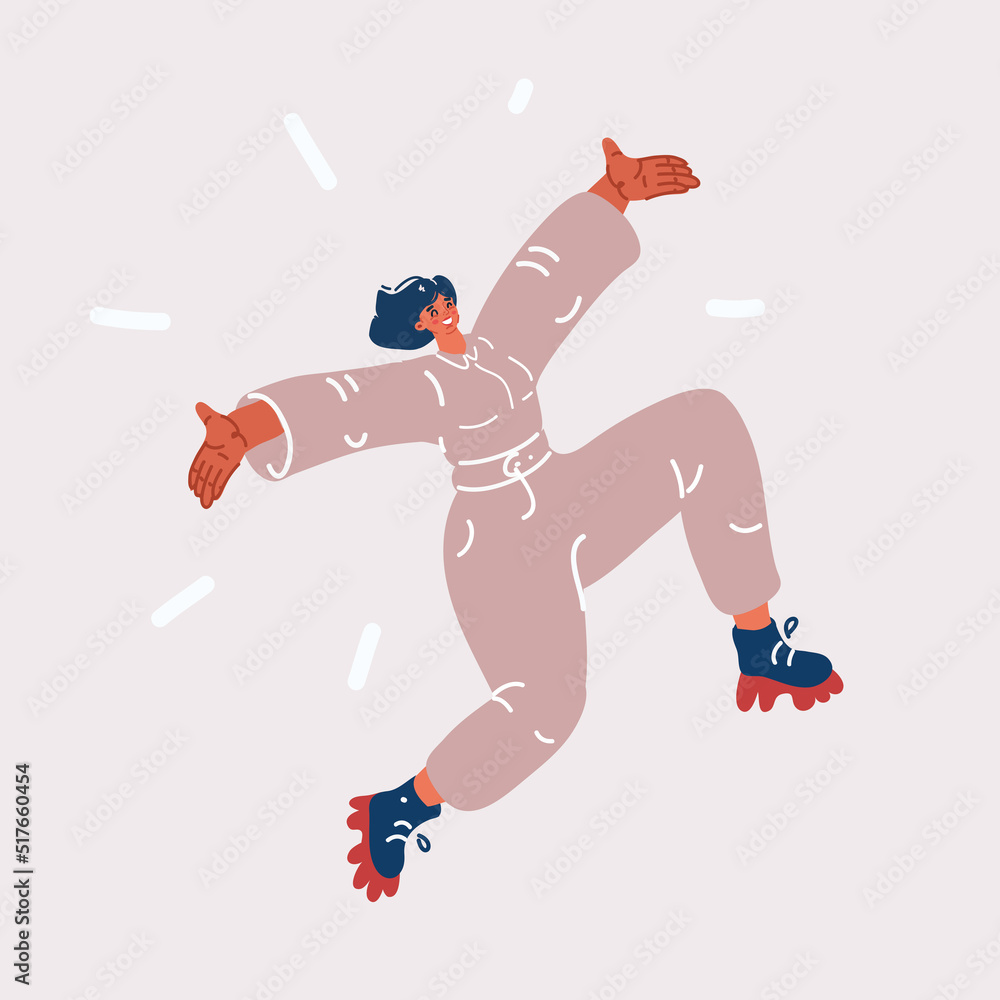 Vector illustration o young happy woman dance and jump Vector illustration o young happy woman dance and jump