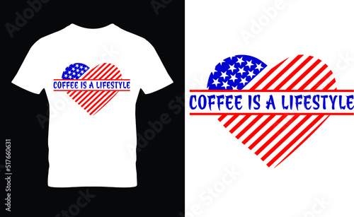 Coffee is a lifestyle. T-Shirt Design Template.