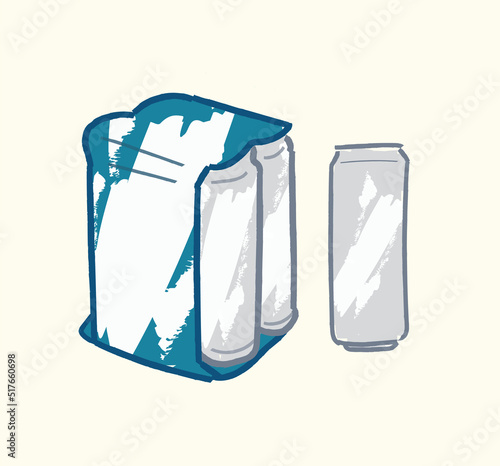 Paper wrapping alcoholic beverage drinks package in flat vector illustration