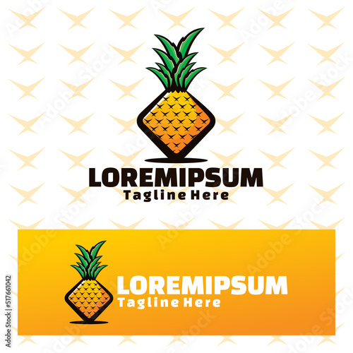 square pineapple logo art