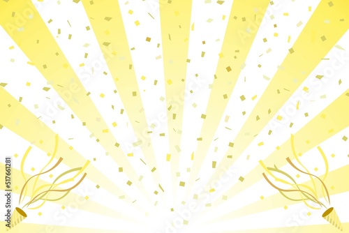 ゴールドのサンバースト　紙吹雪　クラッカー