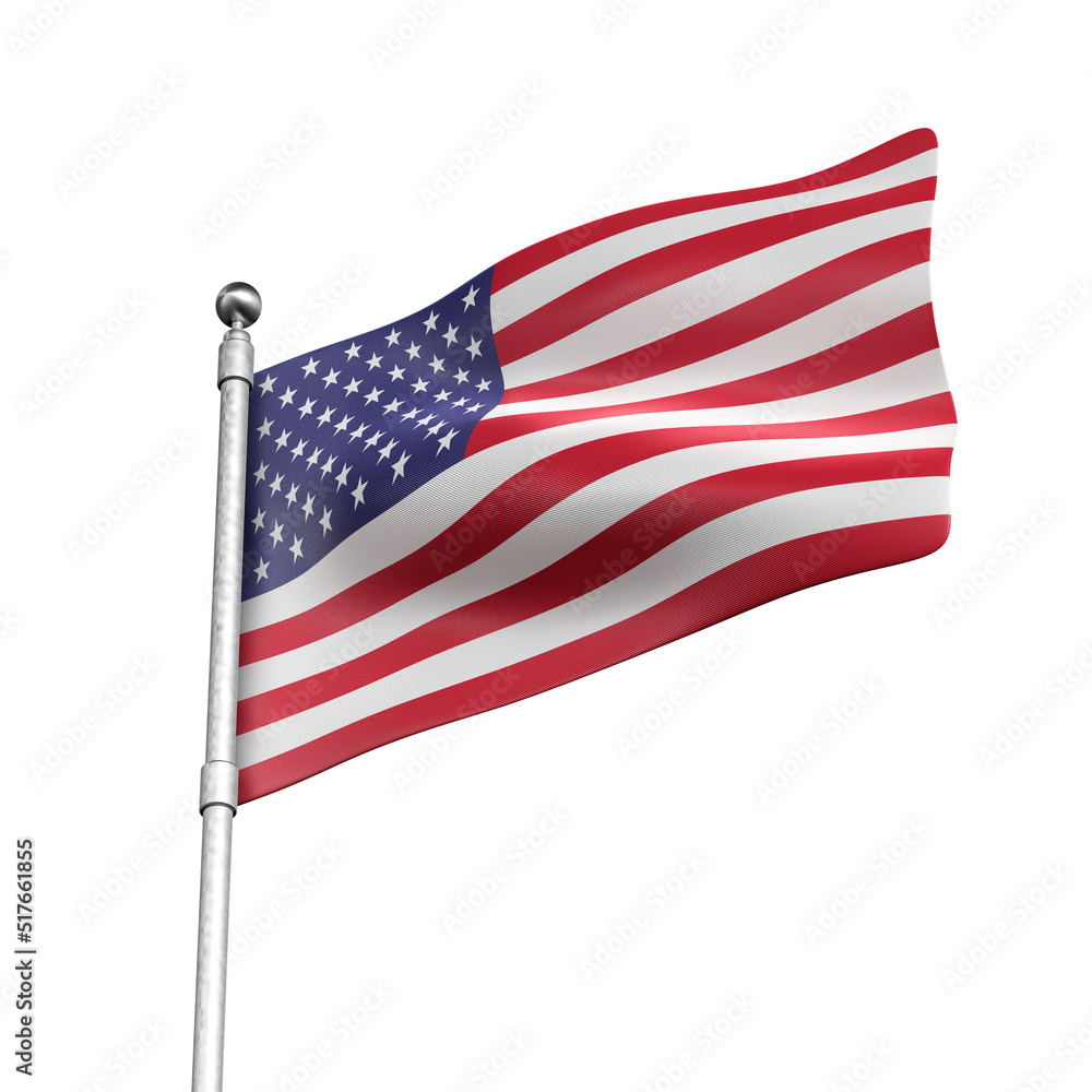 Fototapeta premium United states flag in realistic 3d render