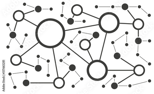 User network connected dots and lines fintech background template. Technology blockchain linked global digital database graphic vector.